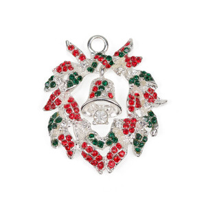 45mm Home is Where Christmas Is Wreath Pendant in Silver 45mm Home is Where Christmas Is Wreath Pendant in Silver