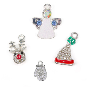 Believe in the Magic of the Season 4 Piece Charm Set in Silver Believe in the Magic of the Season 4 Piece Charm Set in Silver