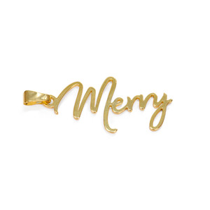 38x15mm Merry Charm with Bail - Gold Plated 38x15mm Merry Charm with Bail - Gold Plated