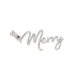 38x15mm Merry Charm with Bail - Rhodium Plated 38x15mm Merry Charm with Bail - Rhodium Plated