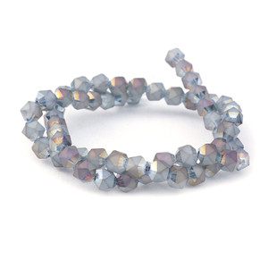 8mm Rainbow Silver Matte Star Cut Glass Beads 8mm Rainbow Silver Matte Star Cut Glass Beads