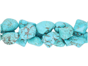 Dyed Magnesite Gemstone Nugget Beads, 15x20mm - Turquoise Color (strand) Dyed Magnesite Gemstone Nugget Beads, 15x20mm - Turquoise Color (strand)