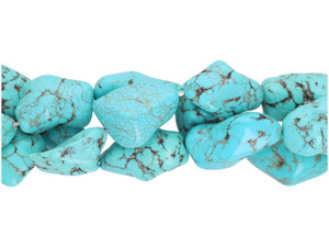 Dyed Magnesite Gemstone Beads, Nugget, 22-48mm - Turquoise Color (strand) Dyed Magnesite Gemstone Beads, Nugget, 22-48mm - Turquoise Color (strand)
