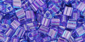 TOHO Triangle 8/0 Seed Beads – Inside-Color Aqua/Purple-Lined TOHO Triangle 8/0 Seed Beads – Inside-Color Aqua/Purple-Lined