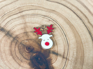 Christmas Reindeer Alloy Enamel Charm - 17mm