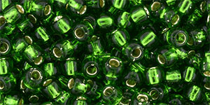 TOHO Bead Round 6/0 Silver-Lined Grass Green 2.5-Inch Tube