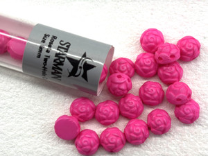 Neon Silk Fuchsia 6mm Two-Hole Roseta Bead 2.5-Inch Tube