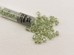 Czech Glass Butterfly Bead, One-Hole, 4x6mm, Tube 2.5" : White