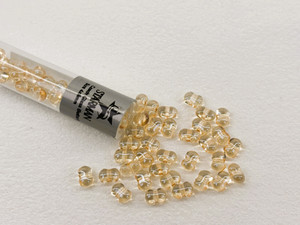 Czech Glass Butterfly Bead, One-Hole, 4x6mm, Tube 2.5" : Luster - Transparent Champagne