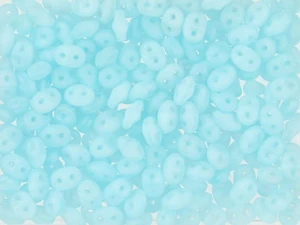 Matubo SuperDuo 2 x 5mm Matte Milky Aquamarine 2-Hole Seed Bead 2.5-Inch Tube