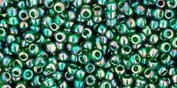 TOHO Bead Round 11/0 Transparent-Rainbow Emerald Green, 2.5-Inch Tube TOHO Bead Round 11/0 Transparent-Rainbow Emerald Green, 2.5-Inch Tube