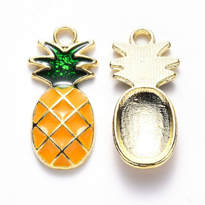Alloy Enamel Pineapple Charm - Min. qty. 5 Alloy Enamel Pineapple Charm - Min. qty. 5