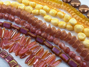 Sunset Blush 10-Strand Czech Glass Assortment