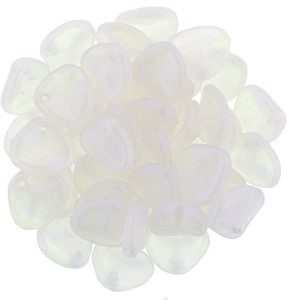 Czech Glass 8 x 7mm Opalescent Crystal Rose Petal Bead Strand (50pcs)
