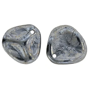 Czech Glass 14 x 13mm Hematite Rose Petal Bead Strand (25pcs)