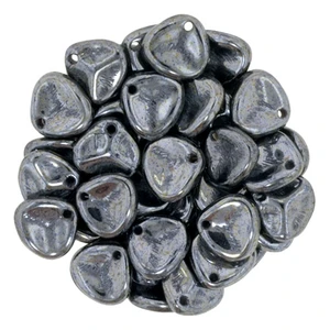 Czech Glass 8 x 7mm Hematite Rose Petal Bead Strand (50pcs)
