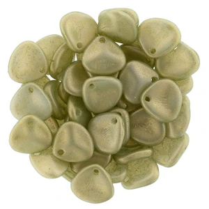Czech Glass 8 x 7mm Halo Ethereal - Celadon Rose Petal Bead Strand (50pcs)