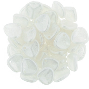 Czech Glass 8 x 7mm Metal Luster - Crystal Rose Petal Bead Strand (50pcs)