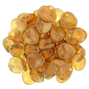 Czech Glass 8 x 7mm Halo - Sandalwood Rose Petal Bead Strand (50pcs)