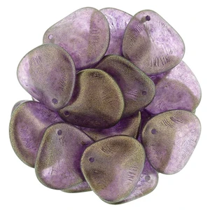 Czech Glass 14 x 13mm Halo - Regal Rose Petal Bead Strand (25pcs)