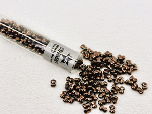 Czech Glass Butterfly Bead, One Hole, 3 x 4 mm Tube 2.5" : Dk Bronze