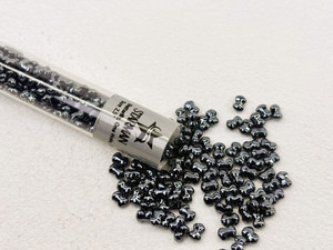 Czech Glass Butterfly Bead, One Hole, 3 x 4 mm Tube 2.5" : Jet - Picasso