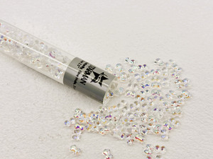 Czech Glass Butterfly Bead, One Hole, 3 x 4 mm Tube 2.5" : Crystal AB