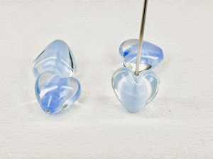 Lampwork Sapphire Satin Heart - 17mm