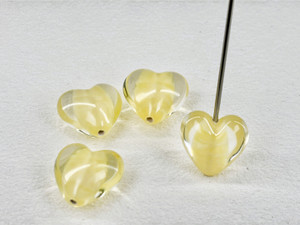 Lampwork Jonquil Satin Heart - 17mm