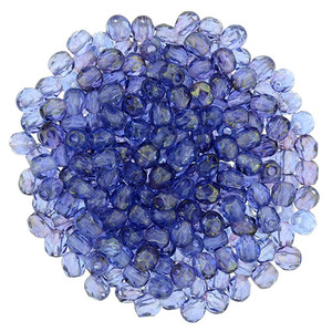 Czech Glass 2mm Pink/Topaz Luster - Sapphire Firepolish Bead Strand by Starman