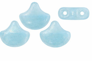 Matubo 2-Hole Luster Opal Aquamarine Ginkgo Leaf Bead 2.5-Inch Tube