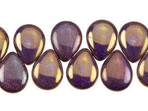 Czech Glass 16mm Opaque Bronzed Smoke Luster Pear-Shaped Drop Bead Strand by Starman Czech Glass 16mm Opaque Bronzed Smoke Luster Pear-Shaped Drop Bead Strand by Starman