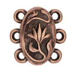 TierraCast Antique Copper Floral Magnetic Clasp 14.5x14.6mm