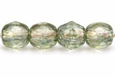Czech Fire-Polish 4mm Luster - Transparent Green Beads by Starman (50pc Strand)