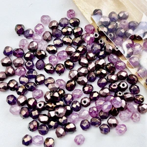 Artbeads Designer Velvet Amethyst 4mm Fire-Polish Blend