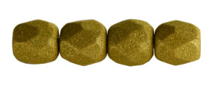Czech Glass 3mm Fire-Polish Beads Golden Olive (50pc Strand) by Starman