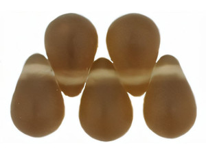 Czech Tear Drops 6 x 4mm : Matte - Smoky Topaz (100pc Strand) by Starman