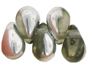 Czech Tear Drops - Silver 6/4mm : Black Diamond (100pc Strand) by Starman