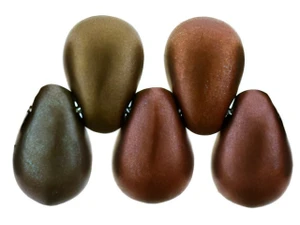 Czech Tear Drops 6 x 4mm : Matte - Metallic Bronze Iris (100pc Strand) by Starman