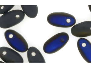 Czech Rizo 6 x 2.5mm: Matte Blue Iris and Jet, 2.5" Tube