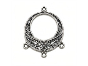 JBB Three Loop Circle Pendant 30/24mm: Antique Silver