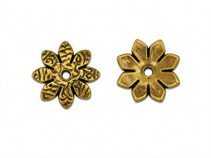 JBB Eight Petal Flower End Cap 10/4mm: Brass