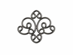 JBB Filigreed Heart Connector 17/20mm : Gun Metal