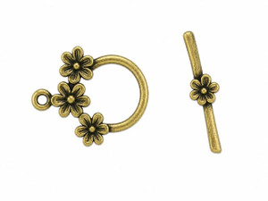 JBB Multi Daisy Toggle Clasp : Antique Brass