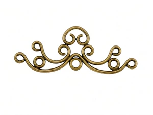 JBB Filigreed Bar Connector 17/20mm : Antique Brass