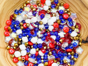 Limited Edition Czech Glass Firecracker Bead Soup - 50 grams