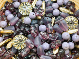 Limited Edition Czech Glass Moonvine Bead Soup - 100 grams