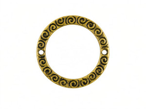 JBB Circle Link w/Swirls 23mm : Antique Brass