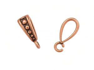 JBB Whimsy Beaded Bail 13mm: Antique Copper