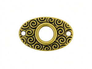JBB Oval Link w/ Swirls 18/12mm : Antique Brass